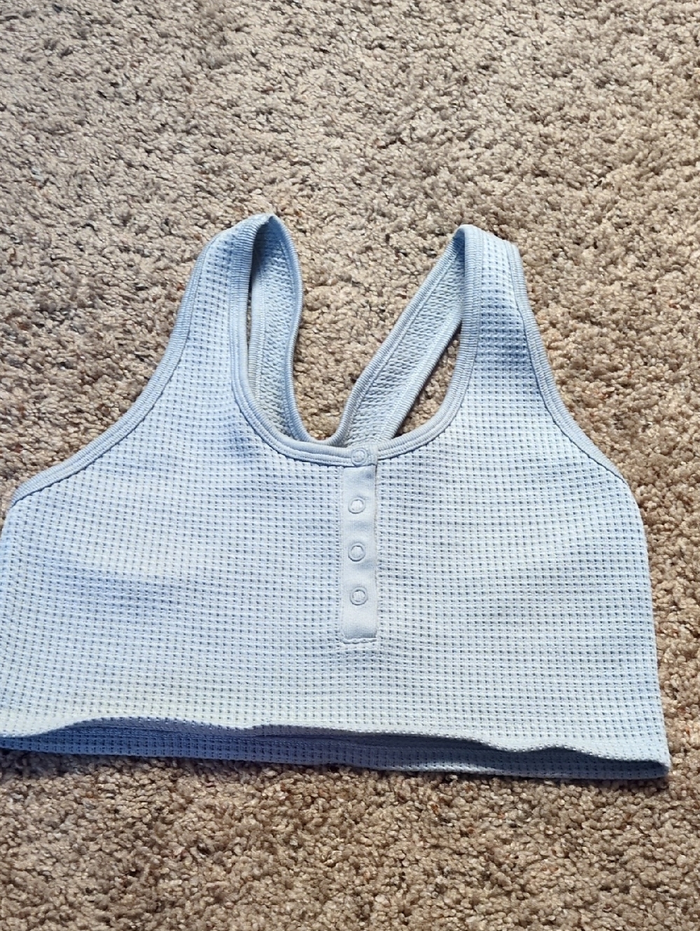 aerie Light Blue Waffle Knit Racerback Bralette